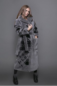 Стильное пальто  серого цвета
