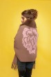 Кашемировое пальто-пончо с мехом лисы