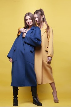 Кашемировое пальто Синее | Желтое