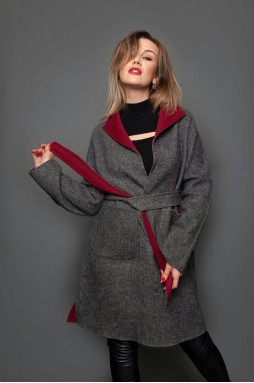 Оригинальное шерстяное пальто - халат